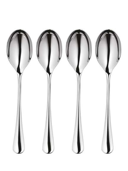 Robert Welch Radford Bright Stainless Steel Soup Spoons, Set of 4, Silver