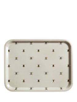 Sophie Allport Bee Large Birch Wood Tray, Sage Green, Bee