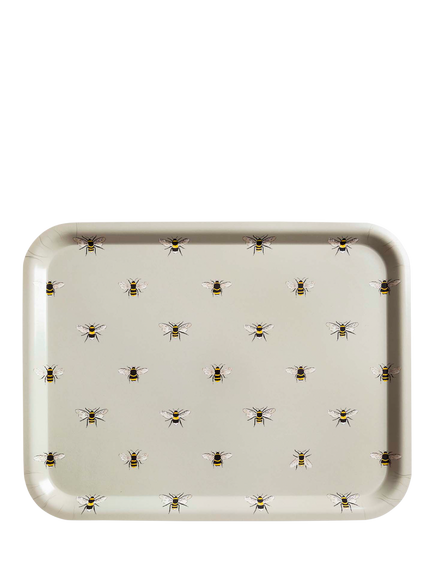 Sophie Allport Bee Large Birch Wood Tray, Sage Green, Bee