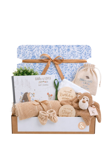 Bumbles & Boo Cheeky Monkey Baby Gift Box, Coffee & Beige Tones