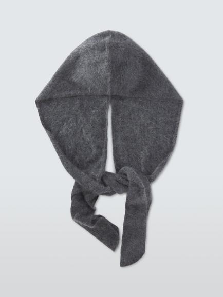 John Lewis Brushed Cashmere Scarf Hood, Grey - view 2, Grey