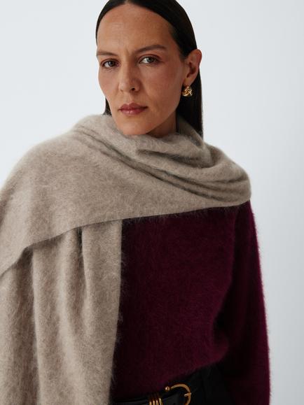 John Lewis Brushed Cashmere Scarf, Taupe