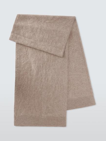 John Lewis Brushed Cashmere Scarf - view 2, Taupe