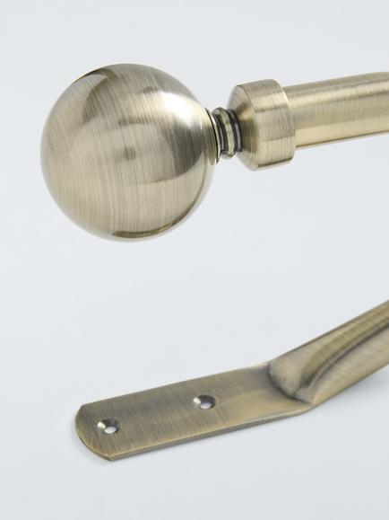 John Lewis Ball Curtain Holdback, Pack of 2, Matte Black - view 2, Antique Brass