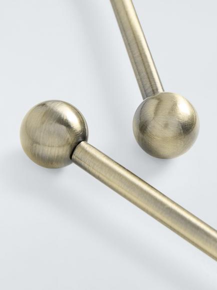 John Lewis Ball End Curtain Holdback, Pack of 2, Matte Black - view 2, Antique Brass