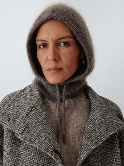 John Lewis Brushed Cashmere Hood, Mole