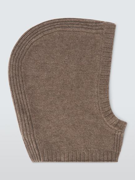 John Lewis Merino Wool Rich with Cashmere Balaclava - view 2, Brown Marl