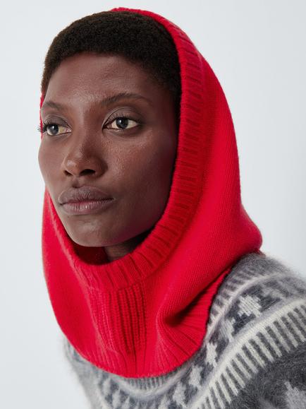 John Lewis Merino Wool Rich with Cashmere Balaclava, Red