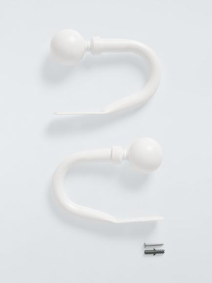 John Lewis Ball Curtain Holdback, Pack of 2, Matte Black, Matte White