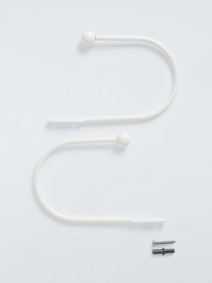 John Lewis Ball End Curtain Holdback, Pack of 2, Matte Black, Matte White