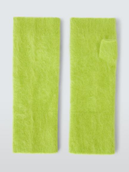John Lewis Brushed Cashmere Handwarmers, Lime