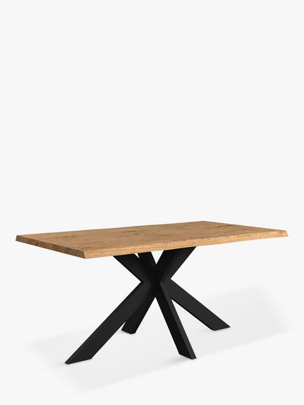 John Lewis Ripley Fixed Dining Table, Natural Edge, Solid Oak Natural Oil, Natural