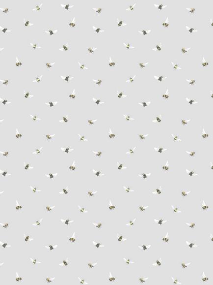Voyage Busy Bees Furnishing Fabric, Cream - view 2, Cream
