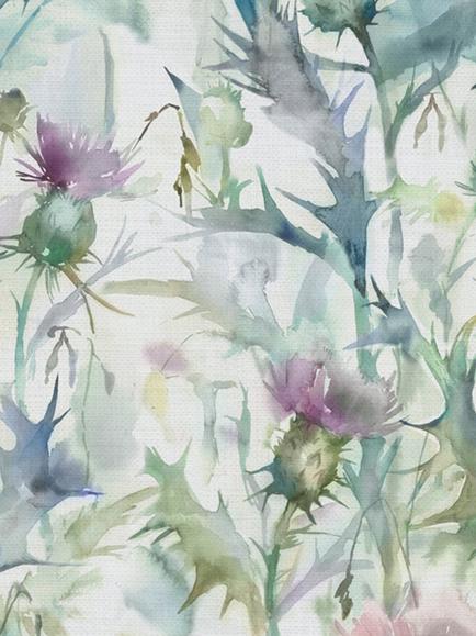 Voyage Cirsiun Furnishing Fabric, Cream/Damson