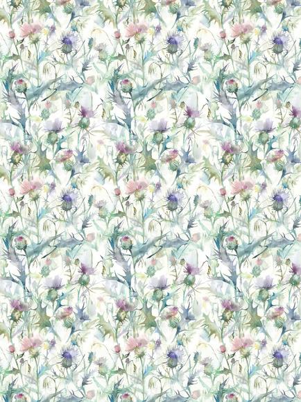 Voyage Cirsiun Furnishing Fabric - view 2, Cream/Damson