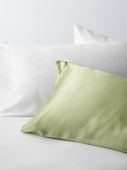 John Lewis Organic Mulberry Silk 19 Momme Standard Pillowcase, Aloe Wash