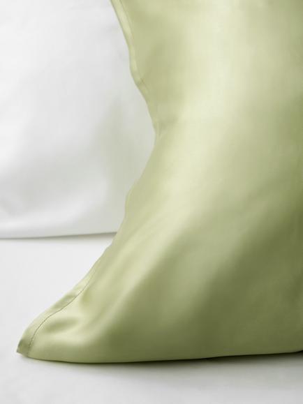 John Lewis Organic Mulberry Silk 19 Momme Standard Pillowcase - view 2, Aloe Wash