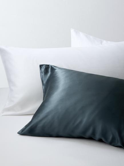 John Lewis Organic Mulberry Silk 19 Momme Standard Pillowcase, Ink Blue