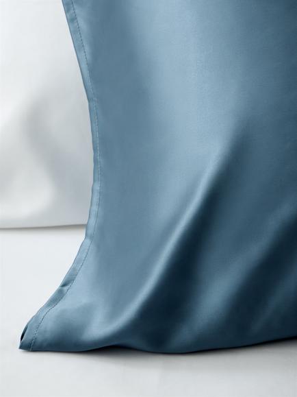 John Lewis Organic Mulberry Silk Standard Pillowcase - view 2, Mineral Blue