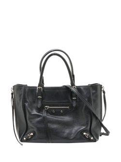 Pre-loved Balenciaga The paper Mini Leather 2-Way Bag, Black, Black