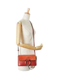Pre-loved Chloé Faye Gold Hardware Shoulder Bag, Red - view 2, Red