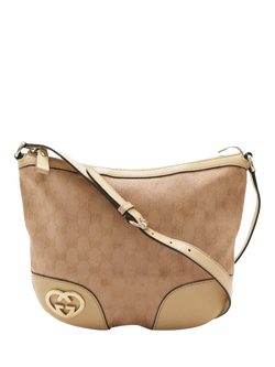 Pre-loved GUCCI GG Canvas Lovely Heart Shoulder Bag, Pink, Pink