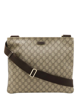 Pre-loved GUCCI GG Supreme Shoulder Bag, Brown, Brown