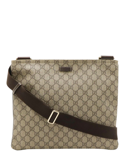 Pre-loved GUCCI GG Supreme Shoulder Bag, Brown, Brown