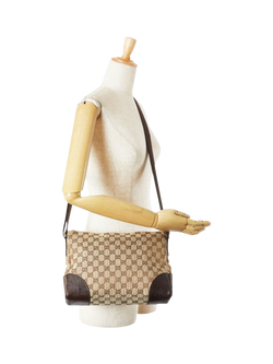 Pre-loved GUCCI GG Canvas and Leather Shoulder Bag, Brown - view 2, Brown