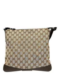 Pre-loved GUCCI GG Canvas and Leather Shoulder Bag, Brown - view 2, Brown