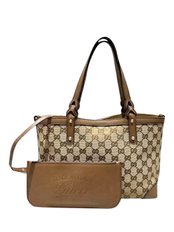 Pre-loved GUCCI GG Canvas Tote Bag, Brown, Brown