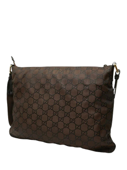 Pre-loved GUCCI GG Nylon Shoulder Bag, Brown - view 2, Brown