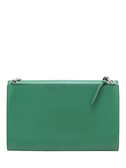 Pre-loved GUCCI Interlocking G Leather Chain Shoulder Bag, Green - view 2, Green