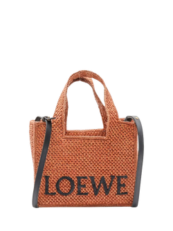 Pre-loved LOEWE Font Raffia Tote Bag, Brown, Brown