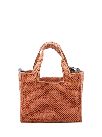 Pre-loved LOEWE Font Raffia Tote Bag, Brown - view 2, Brown