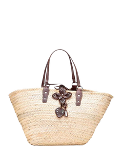 Pre-loved Miu Miu Raffia And Leather Tote Bag, Neutral, Neutral