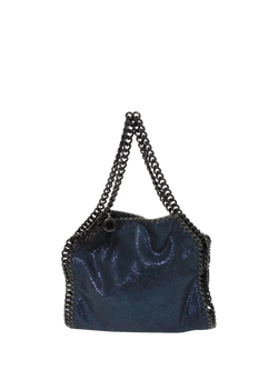 Pre-loved Stella McCartney Sparkly Falabella Chain Top Handle Bag, Dark Blue, Blue