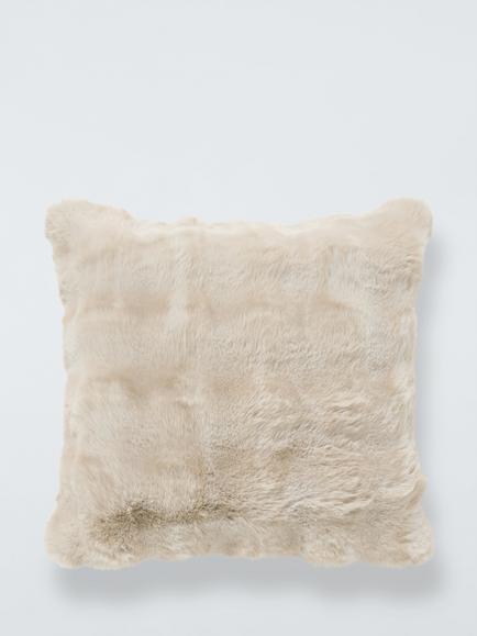 John Lewis Wave Fur Cushion, Natural