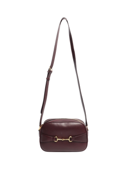 Pre-loved CELINE Camera Leather Shoulder Bag, Burgundy - view 2, Burgundy