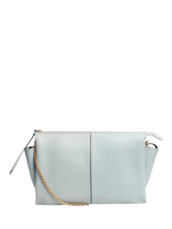 Pre-loved CELINE Leather Clutch On Chain Bag, Blue, Blue