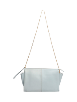 Pre-loved CELINE Leather Clutch On Chain Bag, Blue - view 2, Blue