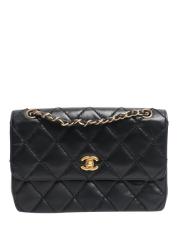 Pre-loved CHANEL 2003 Wild Stitch Flap Bag, Black, Black