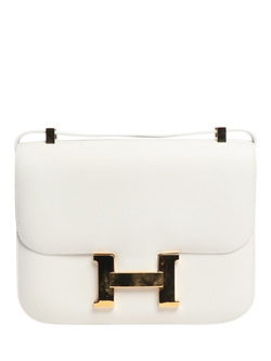 Pre-loved Hermès Vintage 1989 Constance Shoulder Bag, White, White