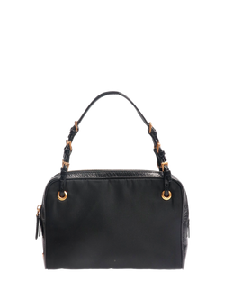 Pre-loved Prada Vintage Nylon And Leather Mini Top Handle Bag, Black, Black