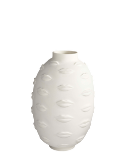Jonathan Adler Muse Gala Round Porcelain Vase, H24cm, White, White