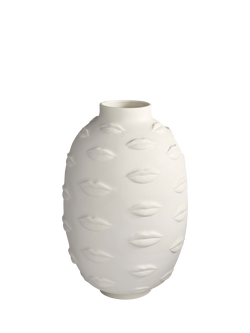 Jonathan Adler Muse Gala Round Porcelain Vase, H24cm, White - view 2, White