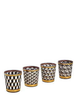 Jonathan Adler Versailles Glass Tumblers, Set of 4, 350ml, Black/Gold, Gold