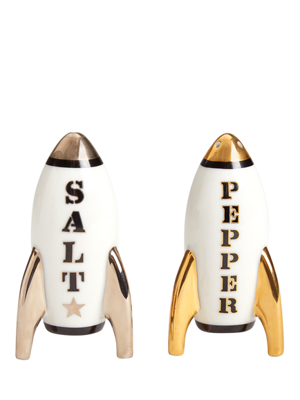 Jonathan Adler Apollo Porcelain Salt & Pepper Shaker Set, Gold