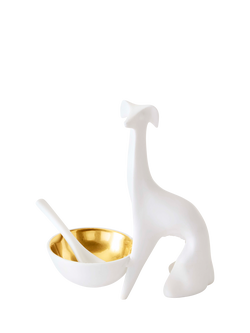 Jonathan Adler Greyhound Porcelain Salt & Pepper Cellar, Gold/White, Gold