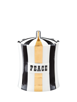 Jonathan Adler Vice Peace Porcelain Canister, Black/Gold, Black / Gold